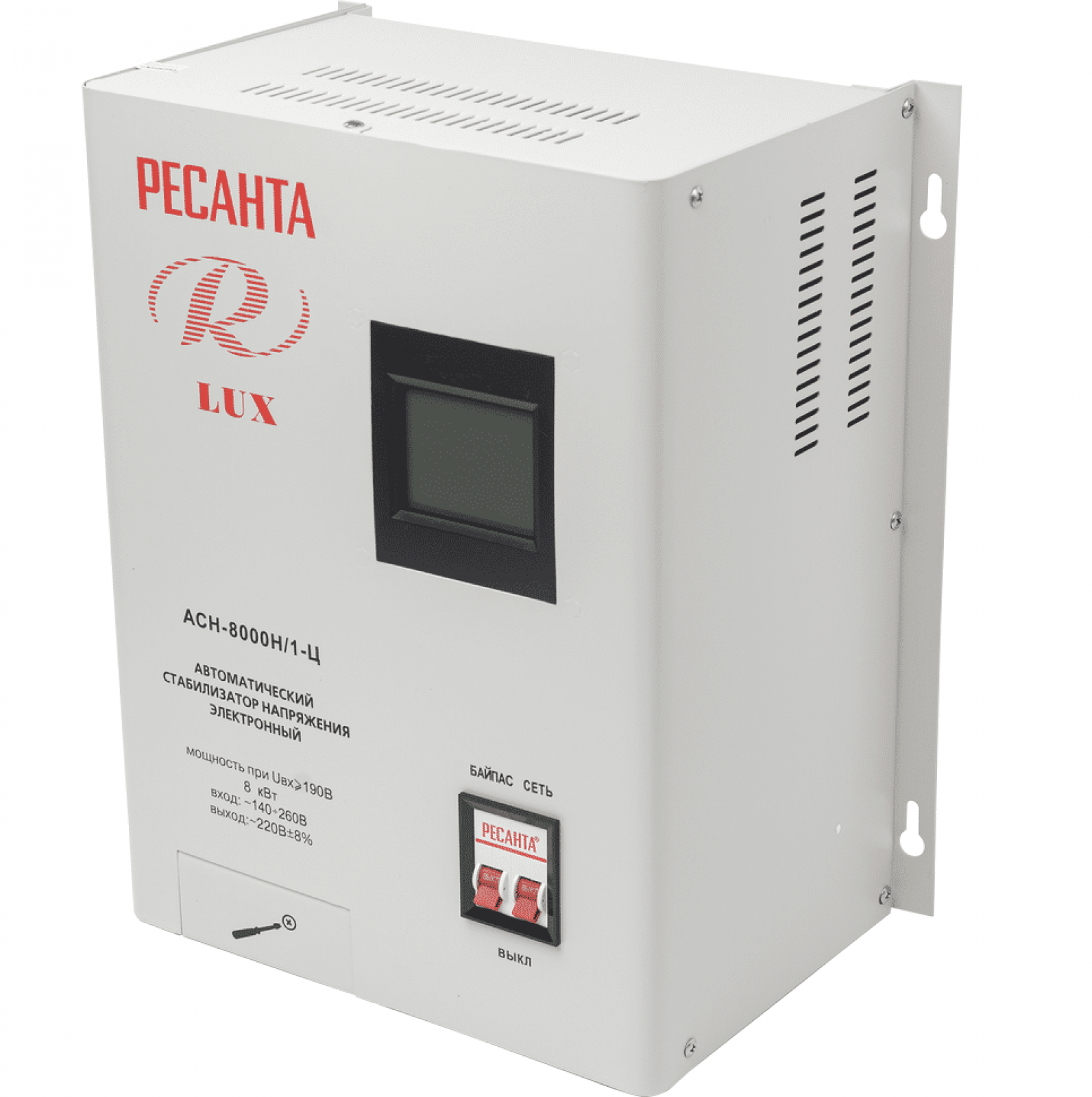 Стабилизатор напряжения серии LUX РЕСАНТА АСН-8000Н/1-Ц