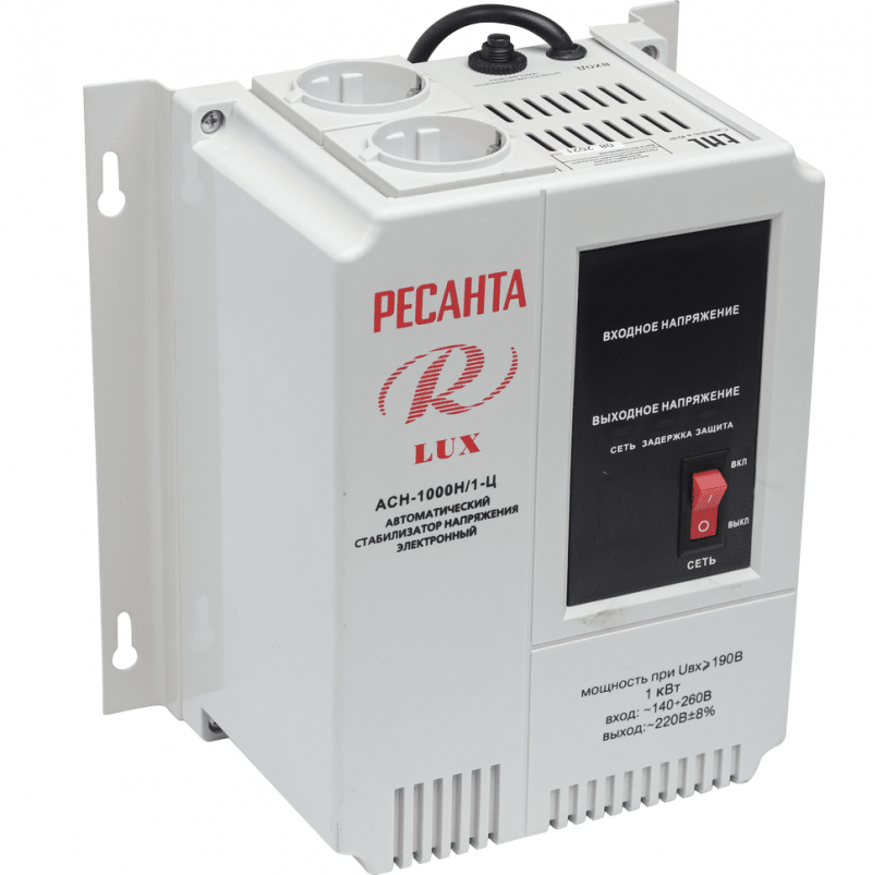 Стабилизатор напряжения серии LUX РЕСАНТА АСН-1000Н/1-Ц