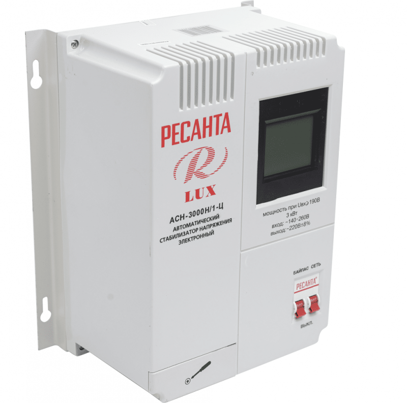 Стабилизатор напряжения серии LUX РЕСАНТА АСН-3000Н/1-Ц